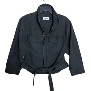 Frame Denim Cotton Tie Belt Jacket